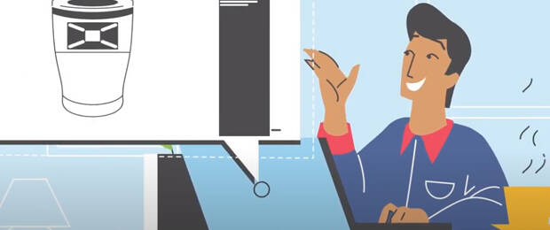 Das animierte Info-Video illustriert, welche Vorteile Industrie-Kunden bei den mypromo-Partnern erwarten - etwa die Gestaltung und Erstellung von Druckdaten für Werbeartikel nebst 3-D-Vorschau. (Bild: mypromo)